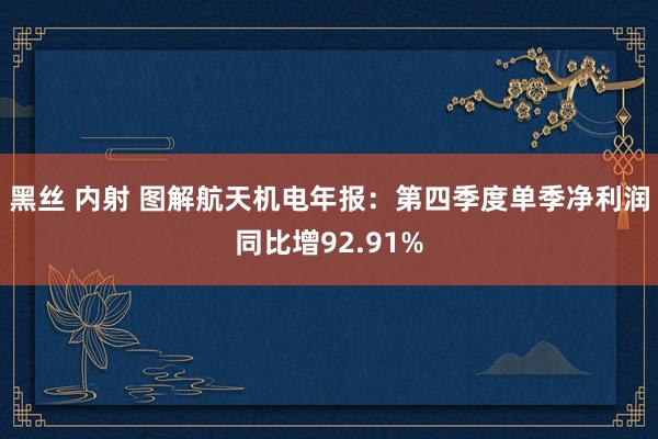 黑丝 内射 图解航天机电年报：第四季度单季净利润同比增92.91%