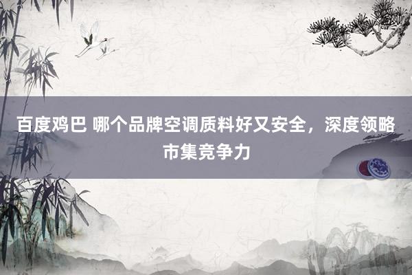 百度鸡巴 哪个品牌空调质料好又安全，深度领略市集竞争力